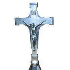 Vintage Catholite Ecce Homo Altar Crucifix Faux Mother of Pearl 1950s UK