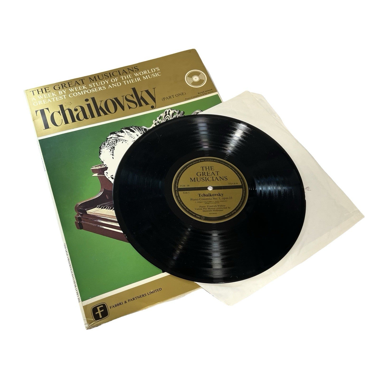 Vintage Great Musicians Grieg Tchaikovsky Classical Vinyl LP Record Book Set