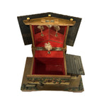 Vintage Japanese Chalet Music Jewellery Box Ballerina Dancing Doll Japan