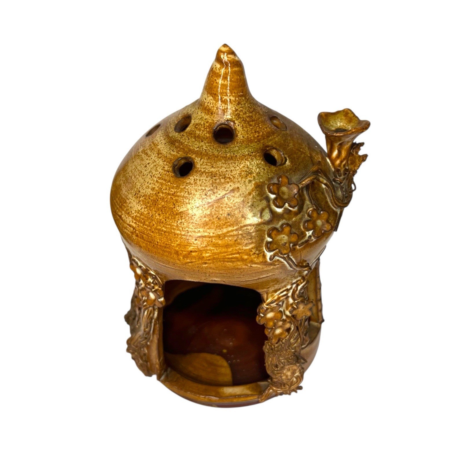 Vintage St Agnes Pottery Fairy House Tealight Lantern Candle Holder Cottage