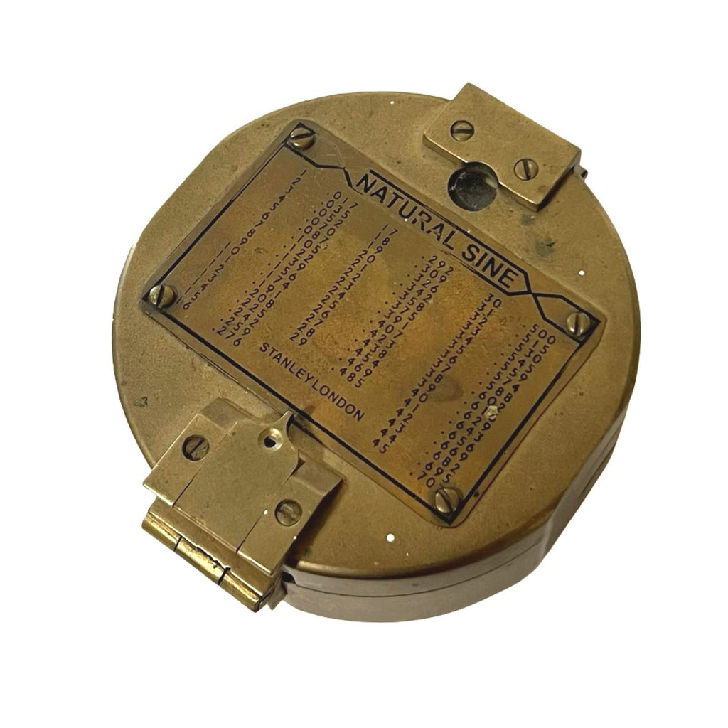 Stanley London Natural Sine Brass Pocket Transit Compass Brunton Style