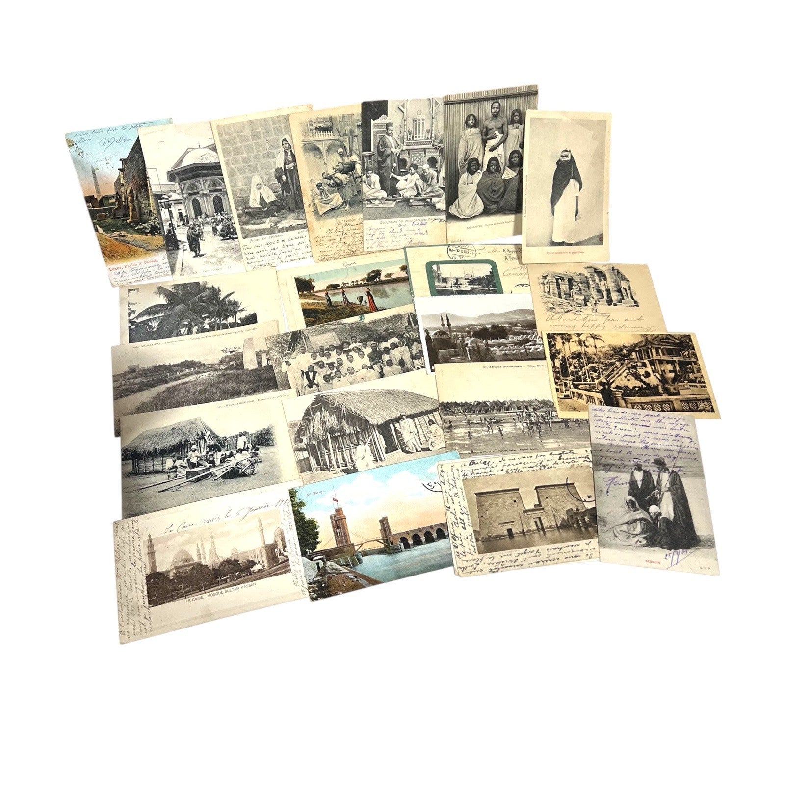 Antique Postcard Lot Egypt Jerusalem Bethlehem Madagascar Ethnographic Orient