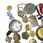 Vintage Sports Medals Job Lot Athletics Cycling Football Award Fobs European