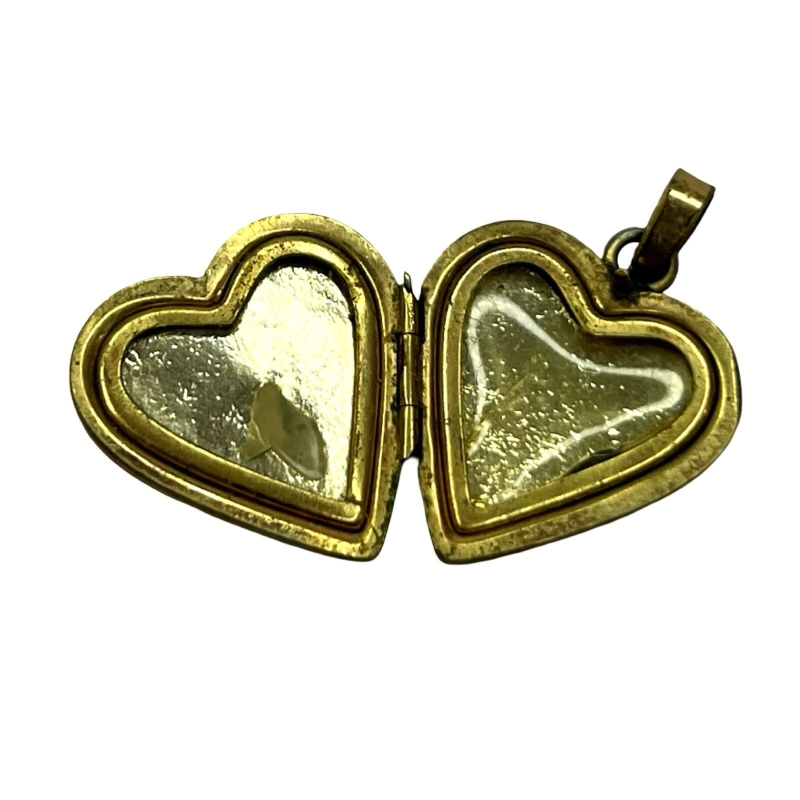 Vintage 1/20 12K Gold Filled Heart Locket Mother of Pearl Cross Pendant Charm
