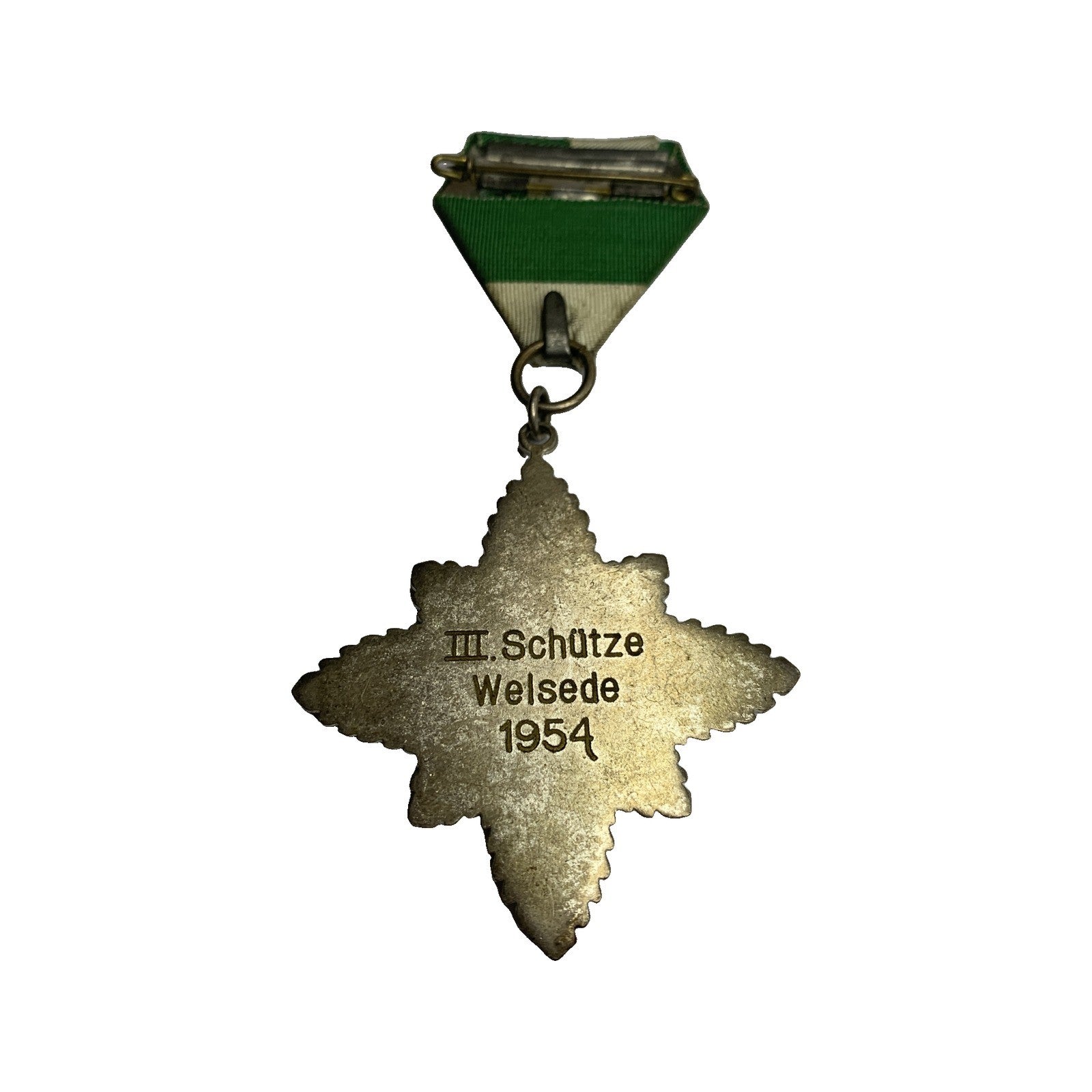 Vintage German Schutzenverein Shooting Prize Medal Star 1954 Welsede III Schutze