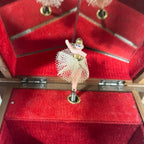 Vintage Japanese Chalet Music Jewellery Box Ballerina Dancing Doll Japan