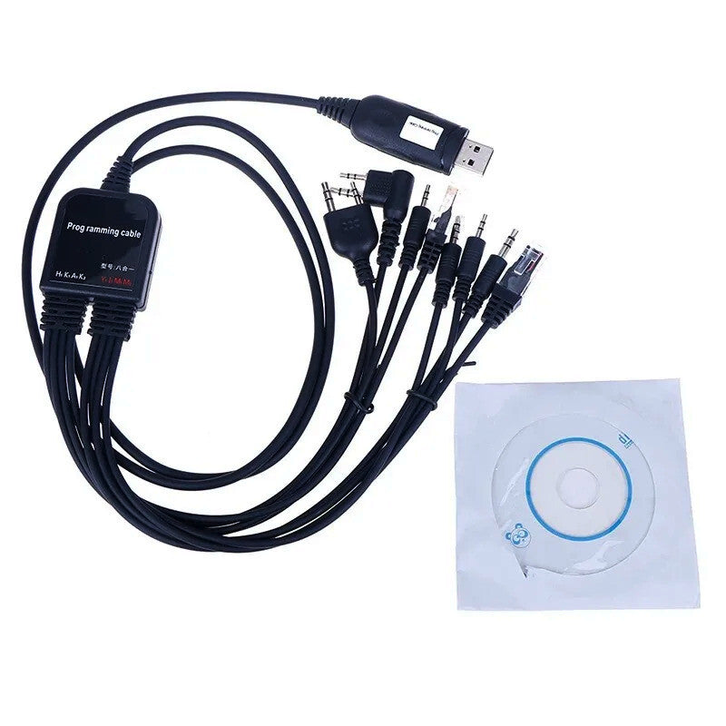 8in1 USB Programming Cable For Baofeng Motorola Kenwood HYT Walkie Talkie PC ...