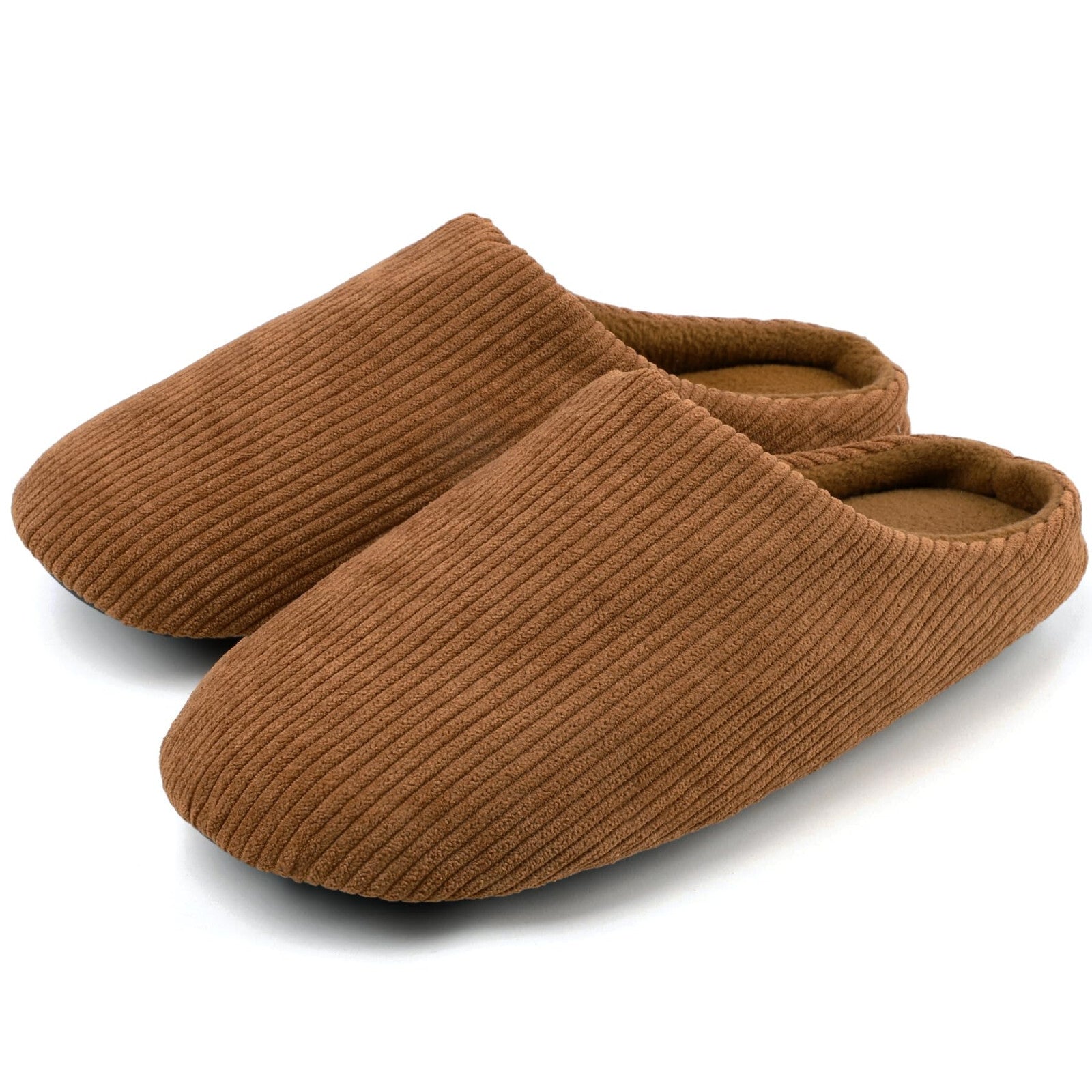 Women's Cozy Memory Foam Slippers Brown 5/6 UK 38/39 EU Lightweight Anti-Slip