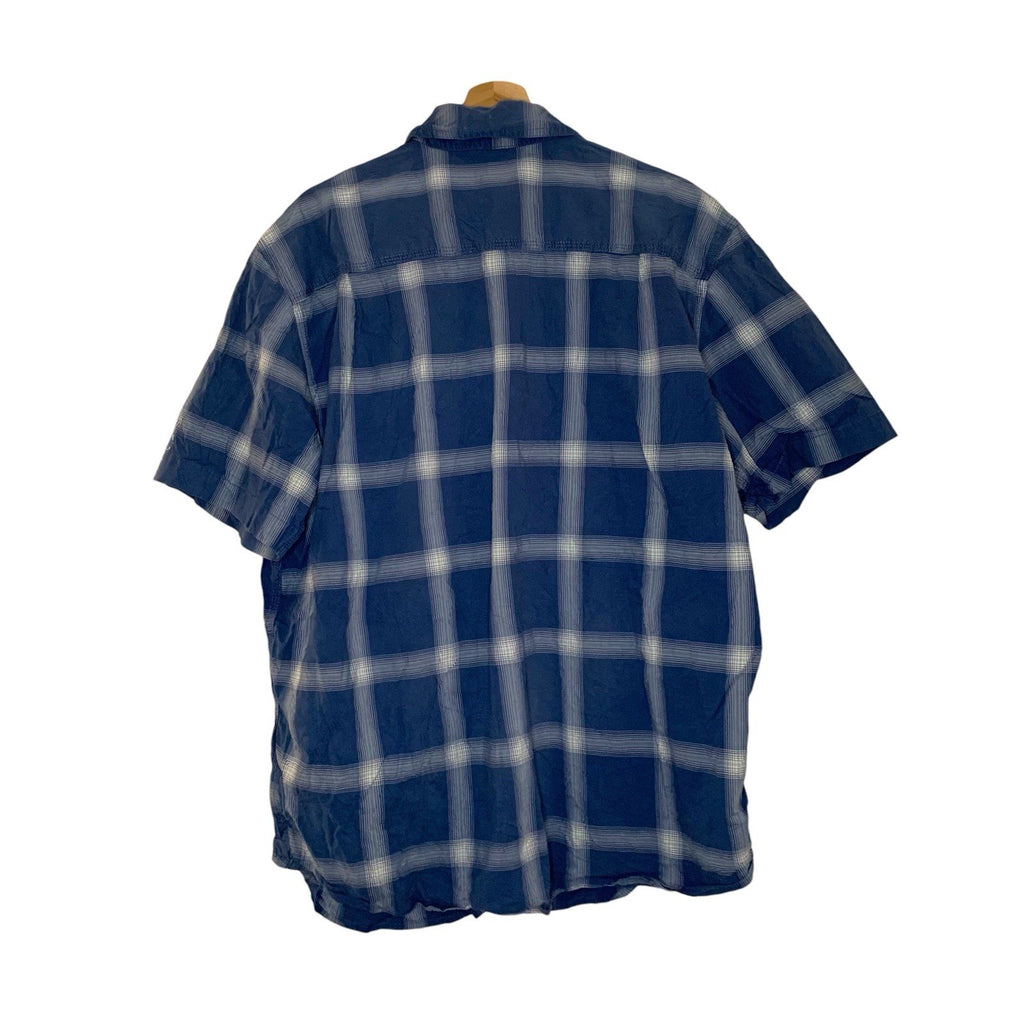 Carhartt Men’s Shirt XL Blue Plaid Button Up Relaxed Fit Workwear Long Sleeve