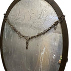 Large Vintage Oval Wall Mirror Ornate Solid Brass Frame Mid Century