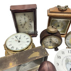 23x Vintage Clock Job Lot Smiths Westclox Metamec Swiza Mantel Alarm Novelty - detail view