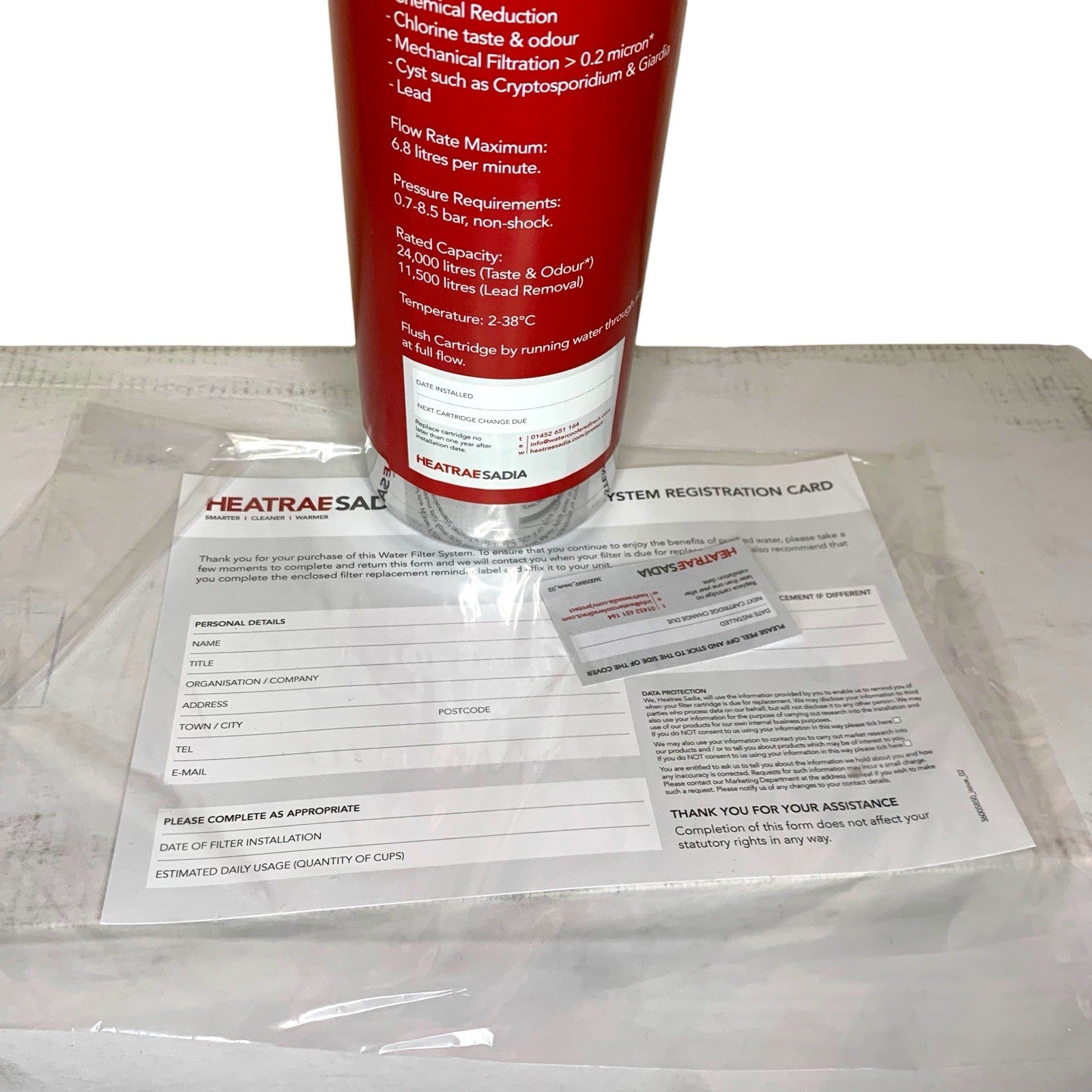 Heatrae Sadia 7036015 Water Filter Cartridge 0.2 Micron High Capacity