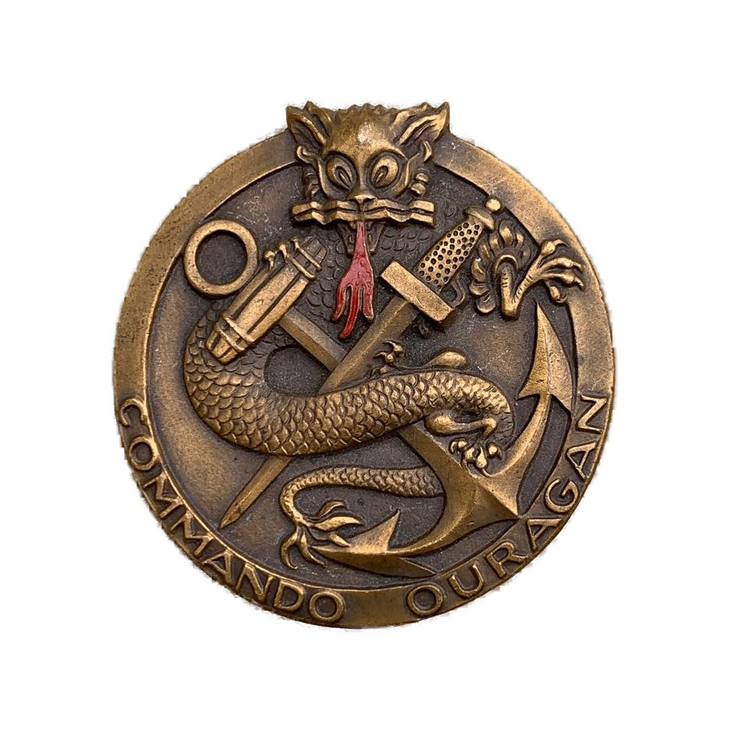 Vintage French Naval Commando Ouragan Bronze Badge Indochina War Arthus Bertrand