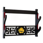 Wall Mount Samurai Sword Stand Holder Katana Bracket Rack Dragon Pattern 1-6Tier