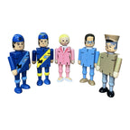 5x Thunderbirds Wooden Poseable Figures JobLot Scott Virgil Penelope Brains Hood