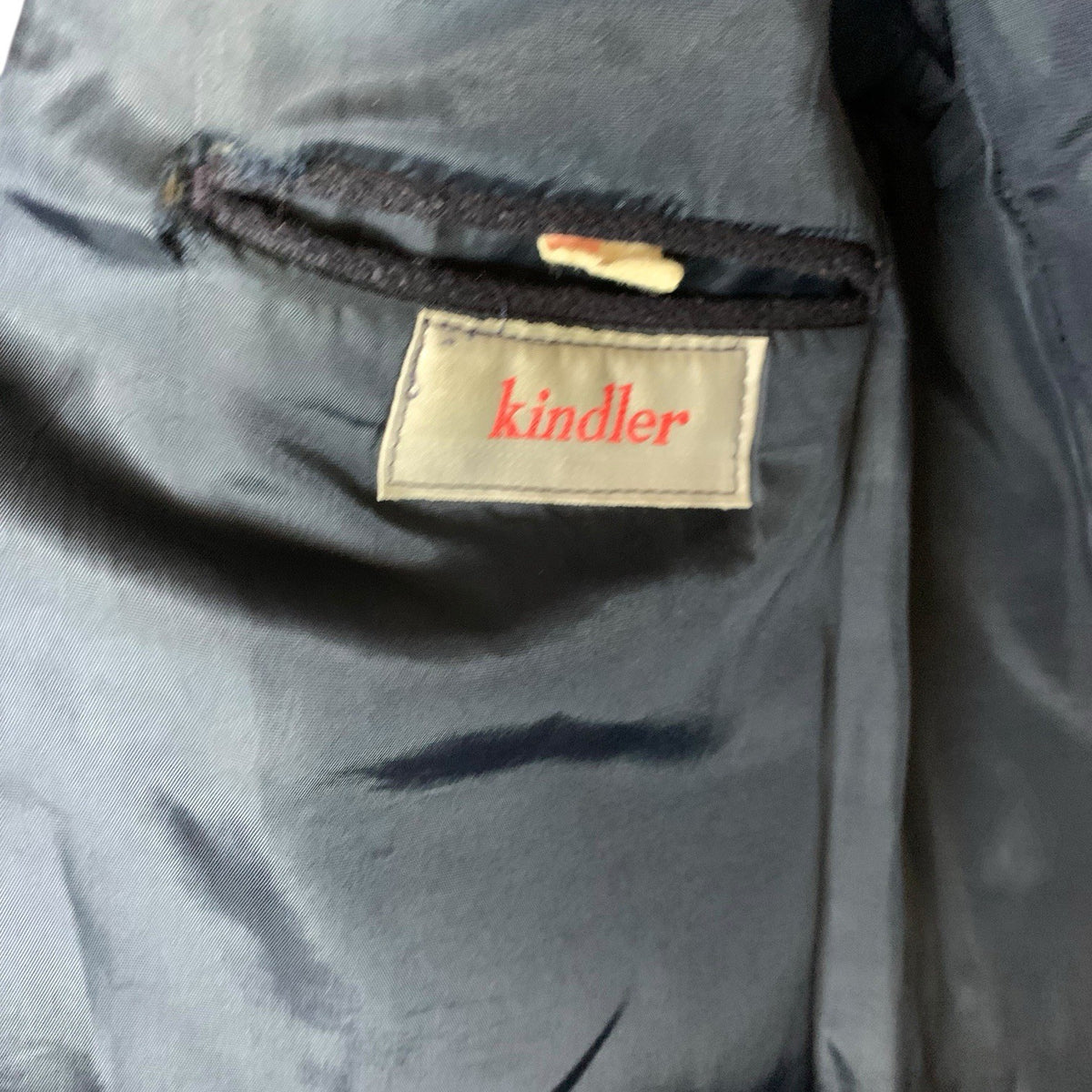 Vintage Kindler Navy Wool Overcoat Womens Size 16 Large Double Breasted England