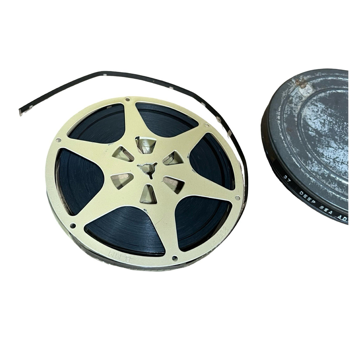 Vintage 8mm Film Reel Deep Sea Adventure 200ft Cine Movie Metal Can Retro Film