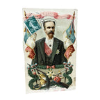Antique French Political Novelty Postcard Interchangeable Portraits Embossed