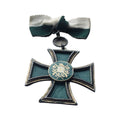 German Schutzenverein Prize Cross 835 Silver Green Enamel Rifles Hameln Medal