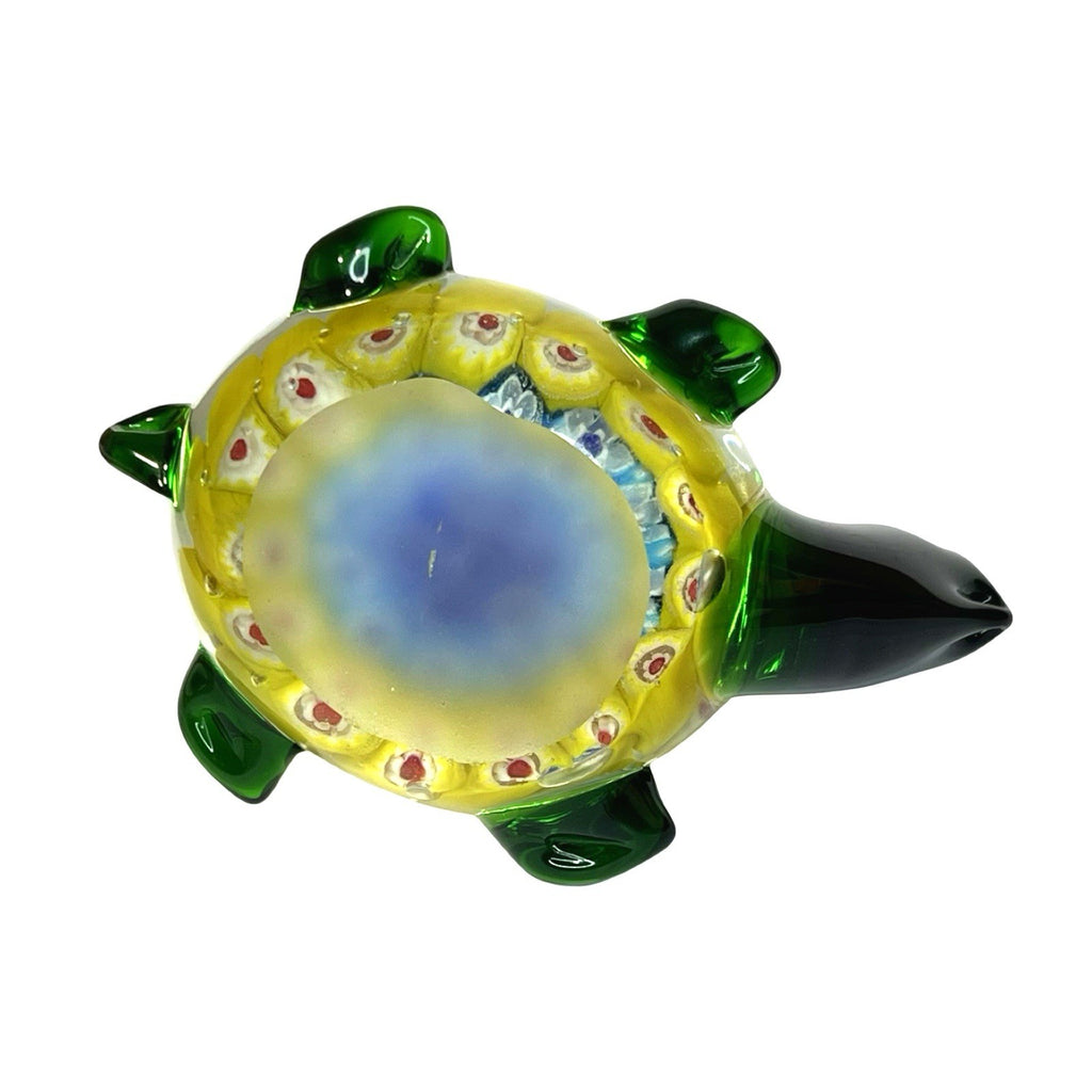 Vintage Murano Millefiori Art Glass Turtle Tortoise Paperweight Figurine