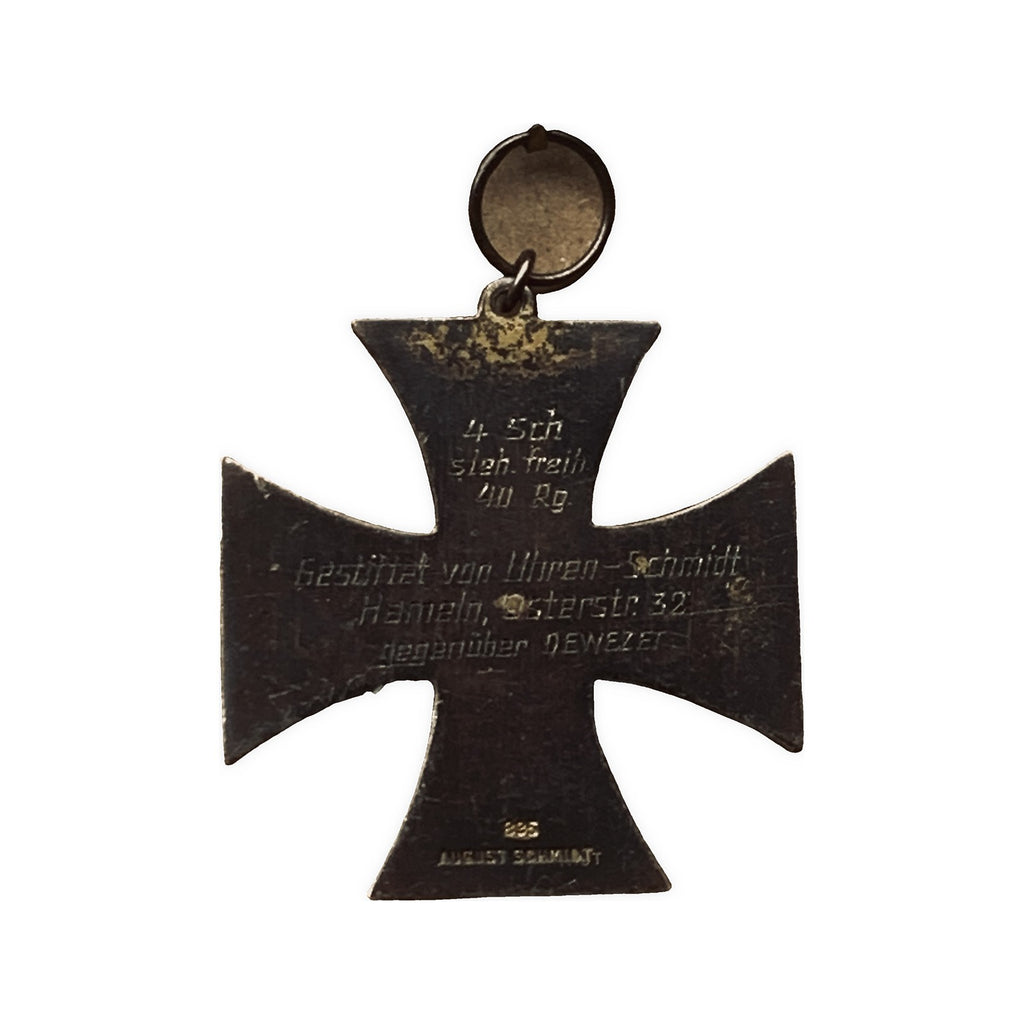German Schutzenverein Prize Cross 835 Silver Green Enamel Rifles Hameln Medal - detail view