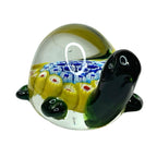 Vintage Murano Millefiori Art Glass Turtle Tortoise Paperweight Figurine