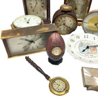 23x Vintage Clock Job Lot Smiths Westclox Metamec Swiza Mantel Alarm Novelty - front view