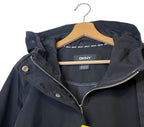 DKNY Women's Black Parka Jacket Coat Hooded Winter Warm Large Zip Slits BNWT