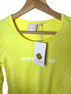 Leeds United Heritage White Label Yellow Gym Stretch Running Top BNWT Size 6