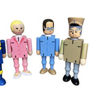 5x Thunderbirds Wooden Poseable Figures JobLot Scott Virgil Penelope Brains Hood