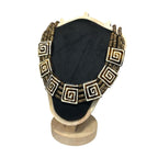 Vintage Chunky Wooden Bead Necklace Carved Tribal Boho Statement Jewellery
