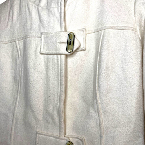 Amy Gee Ladies Duffel Coat Cream Beige Toggle Jacket Winter Warm Size 14 EU 42