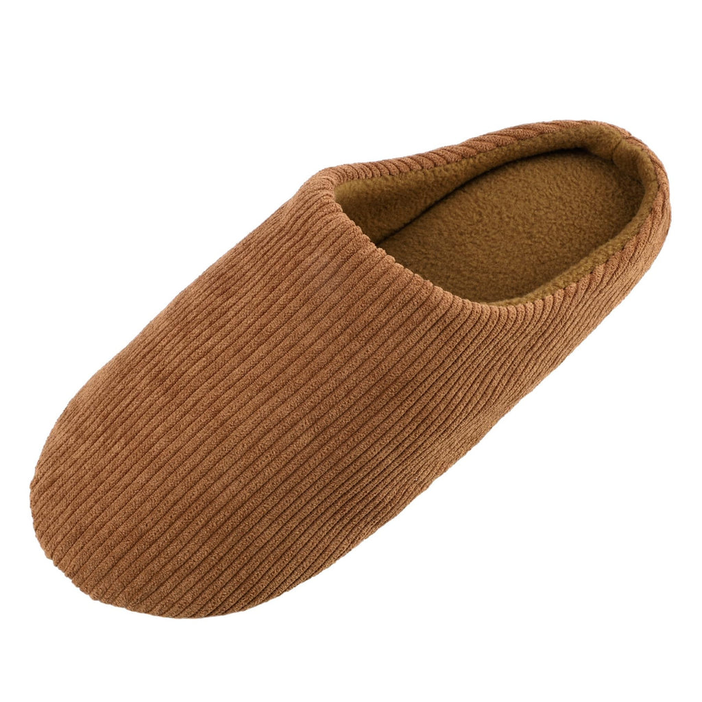 Women's Cozy Memory Foam Slippers Brown 5/6 UK 38/39 EU Lightweight Anti-Slip