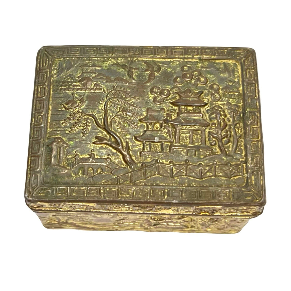 Antique Japanese Meiji Silver Bonbonniere Russo-Japanese War 1904-05 Box - front view