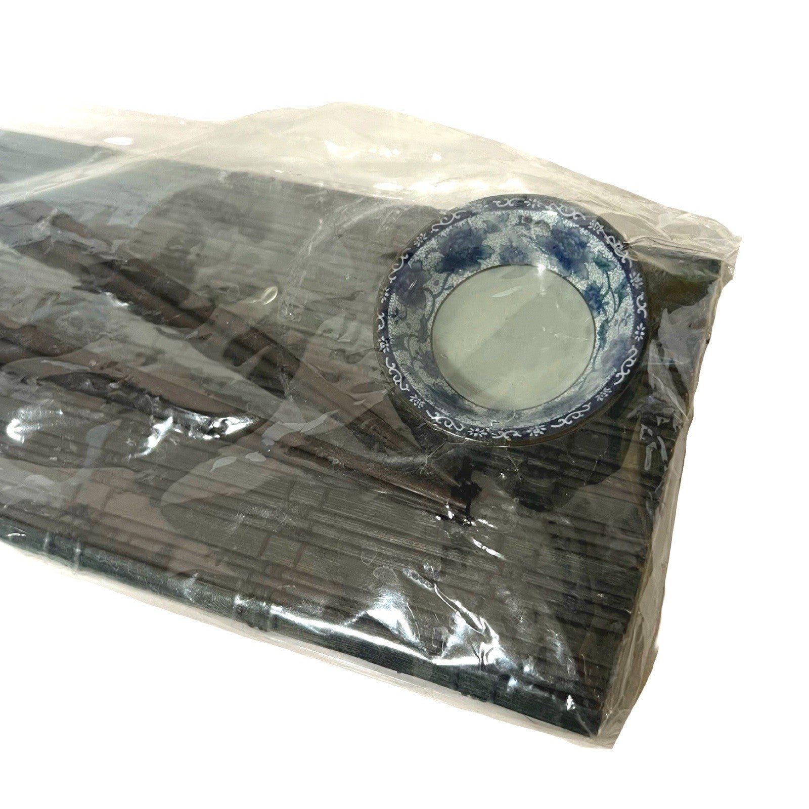 Japanese Style Sushi Dining Set Bamboo Mat Chopsticks Bowl Rest