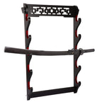 Wall Mount Samurai Sword Stand Holder Katana Bracket Rack Dragon Pattern 1-6Tier