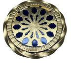 Vintage A Augis Virgin Mary Blue Enamel Gold Tone Catholic Pendant Medal