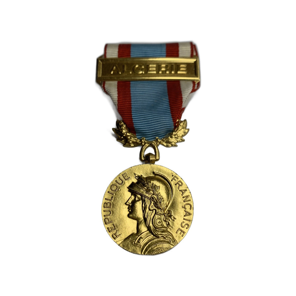 Vintage French North Africa Commemorative Medal Algerie Clasp Marianne