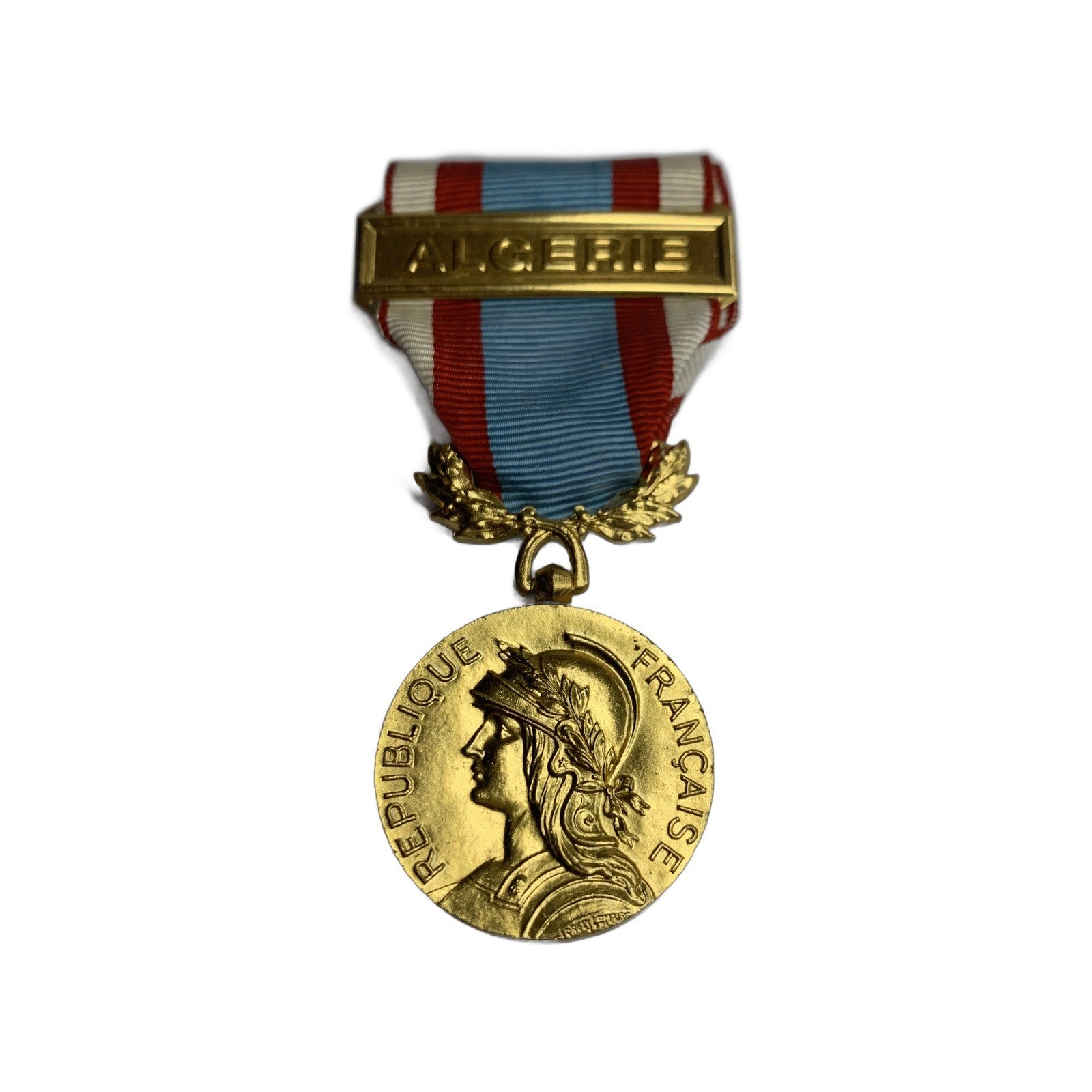 Vintage French North Africa Commemorative Medal Algerie Clasp Marianne