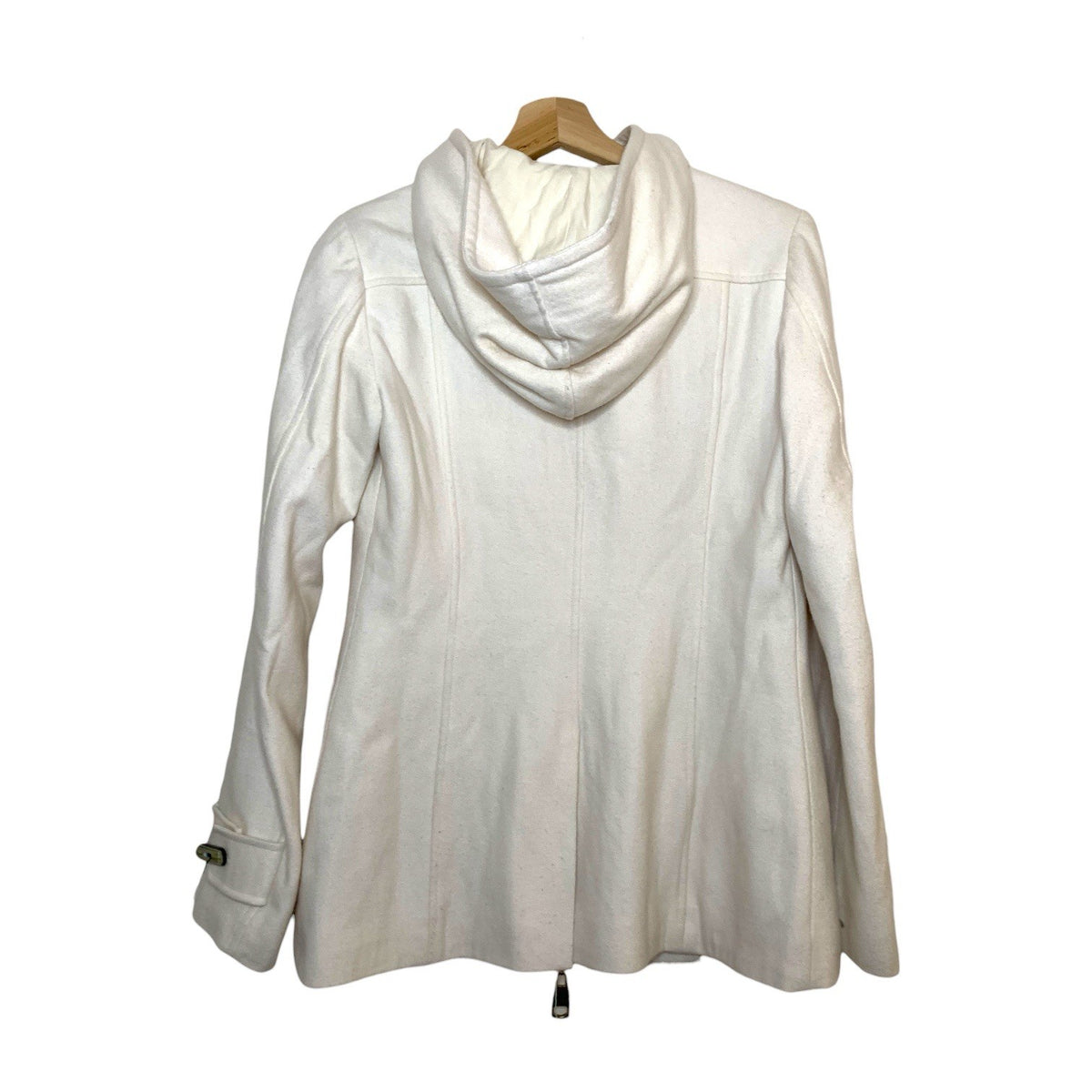 Amy Gee Ladies Duffel Coat Cream Beige Toggle Jacket Winter Warm Size 14 EU 42
