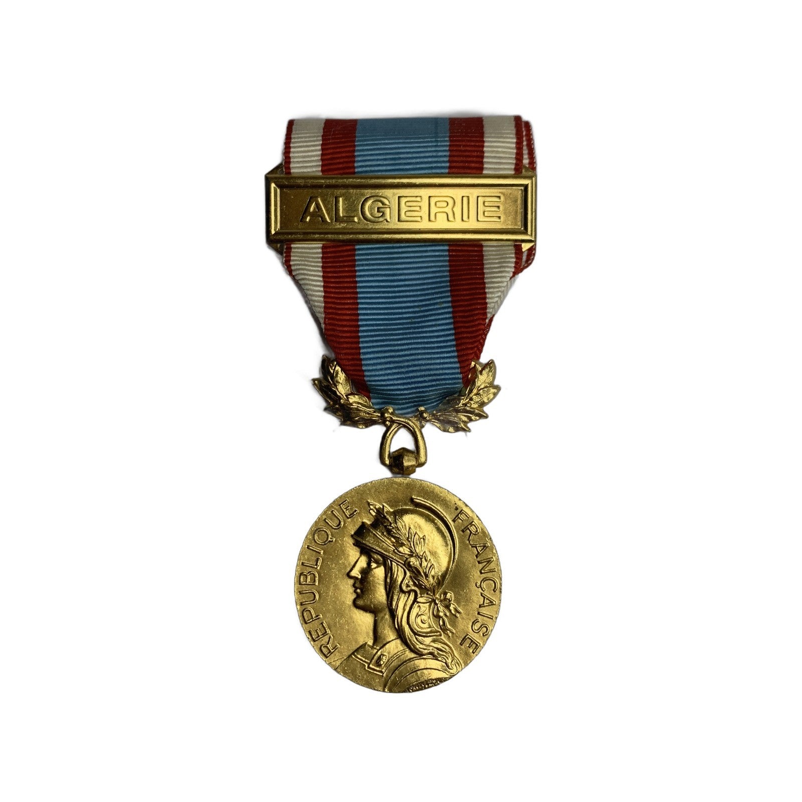 Vintage French North Africa Commemorative Medal Algerie Clasp Marianne