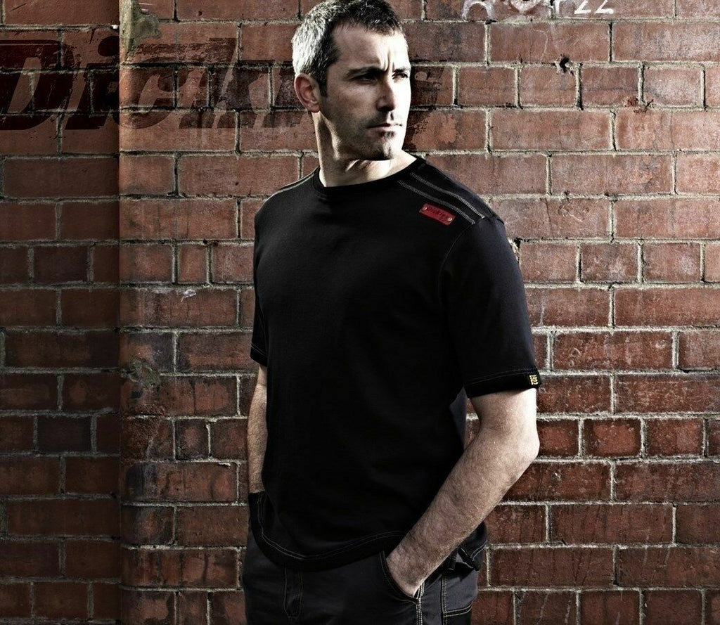 Dickies Range Contrast T-Shirt Black Workwear Tee Size S Small BNWT