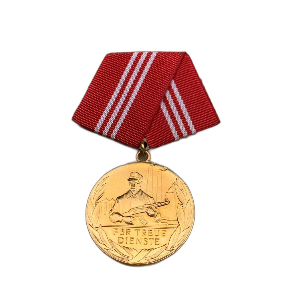 Vintage GDR NVA Faithful Service Medal Gold Class 15 Years East Germany DDR