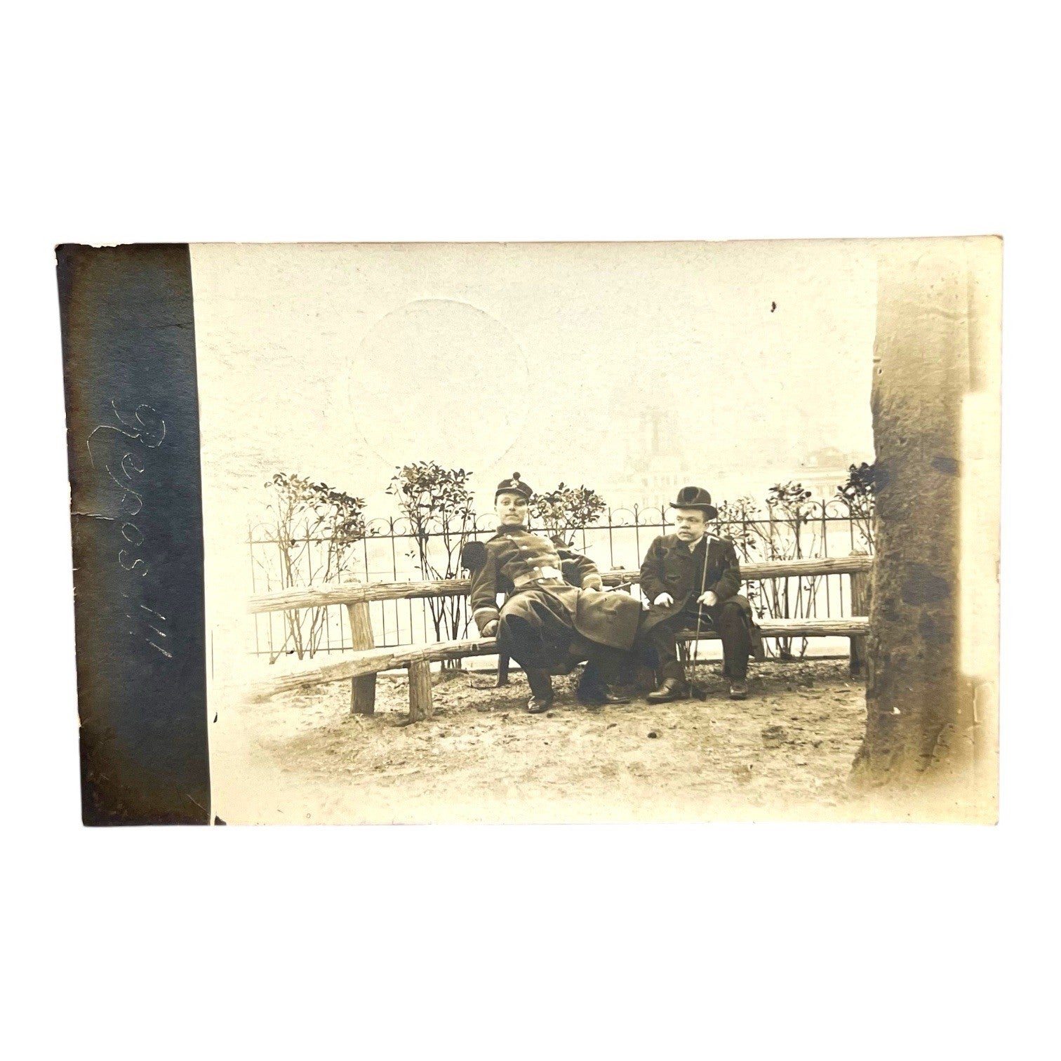 1908 French RPPC Soldier Little Person Gentleman Military Real Photo Postcard