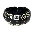 2x African Tribal Yak Bone Batik Stretch Bracelet Wood Bangle Boho Statement