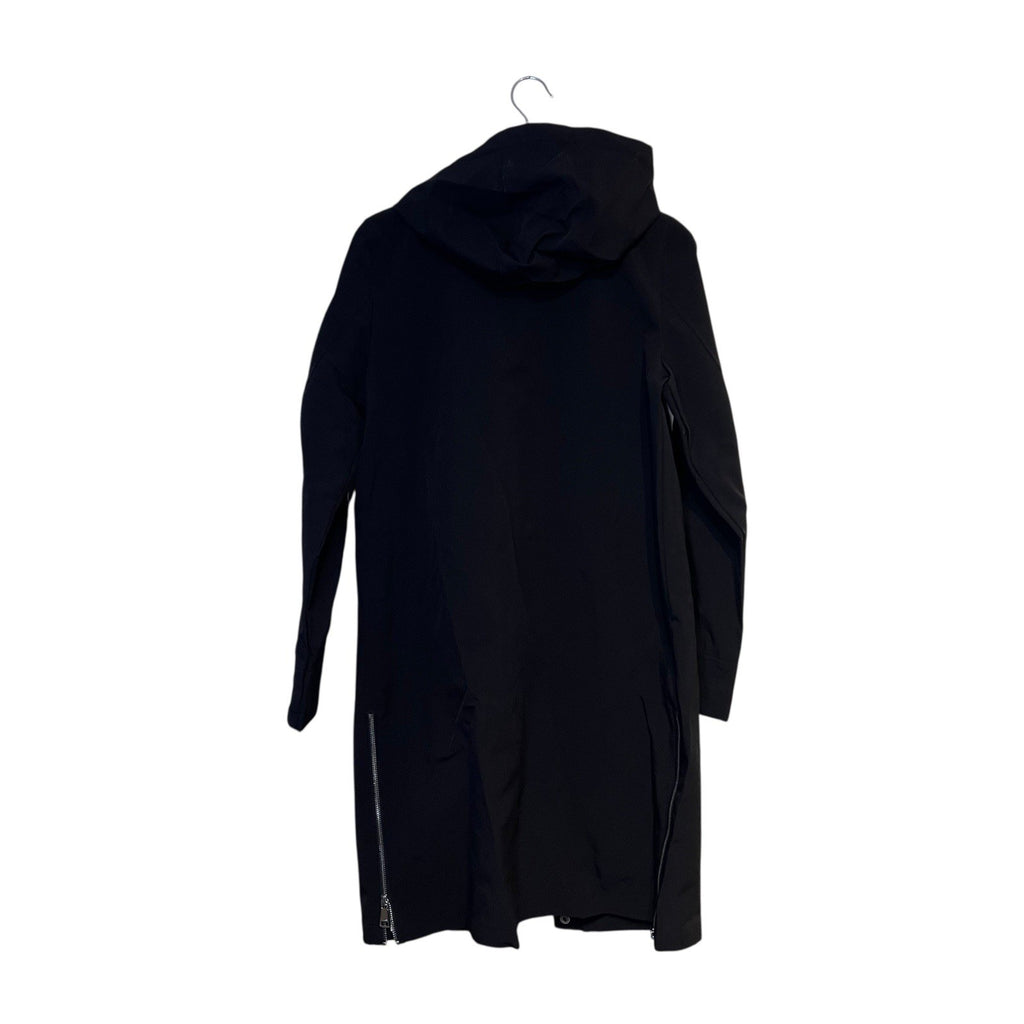 DKNY Women's Black Parka Jacket Coat Hooded Winter Warm Large Zip Slits BNWT