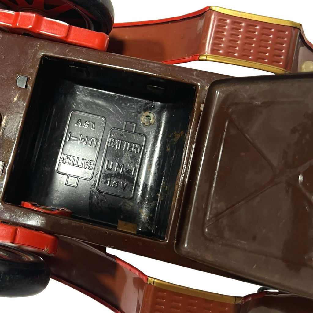 Century 1901 Old Timer Car Tin Toy Battery Operated Japan Driver Figure Vintage