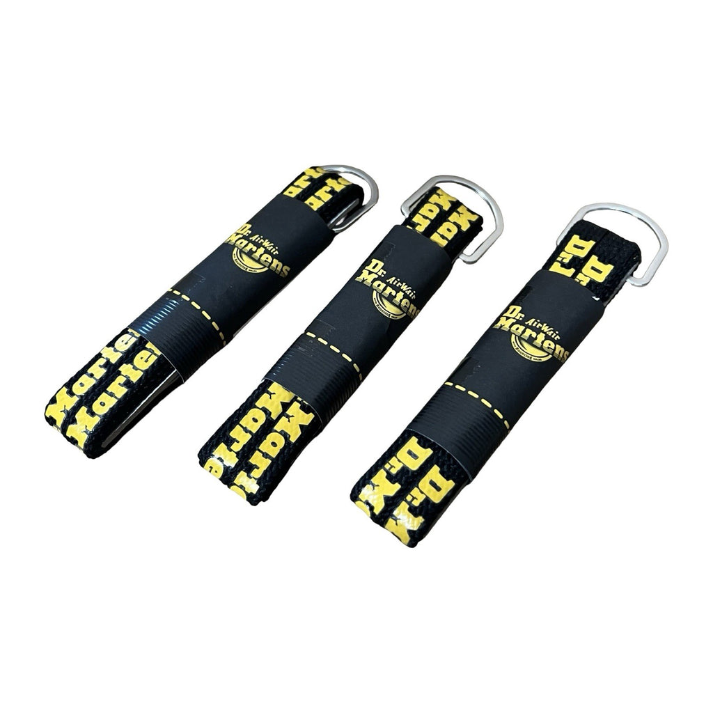 Dr Martens Laces 65cm Black Yellow Logo Shoe Boot Laces 3 Pairs New