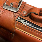 Vintage Brown Faux Leather Suitcase Carry Case Travel Overnight Bag Korea