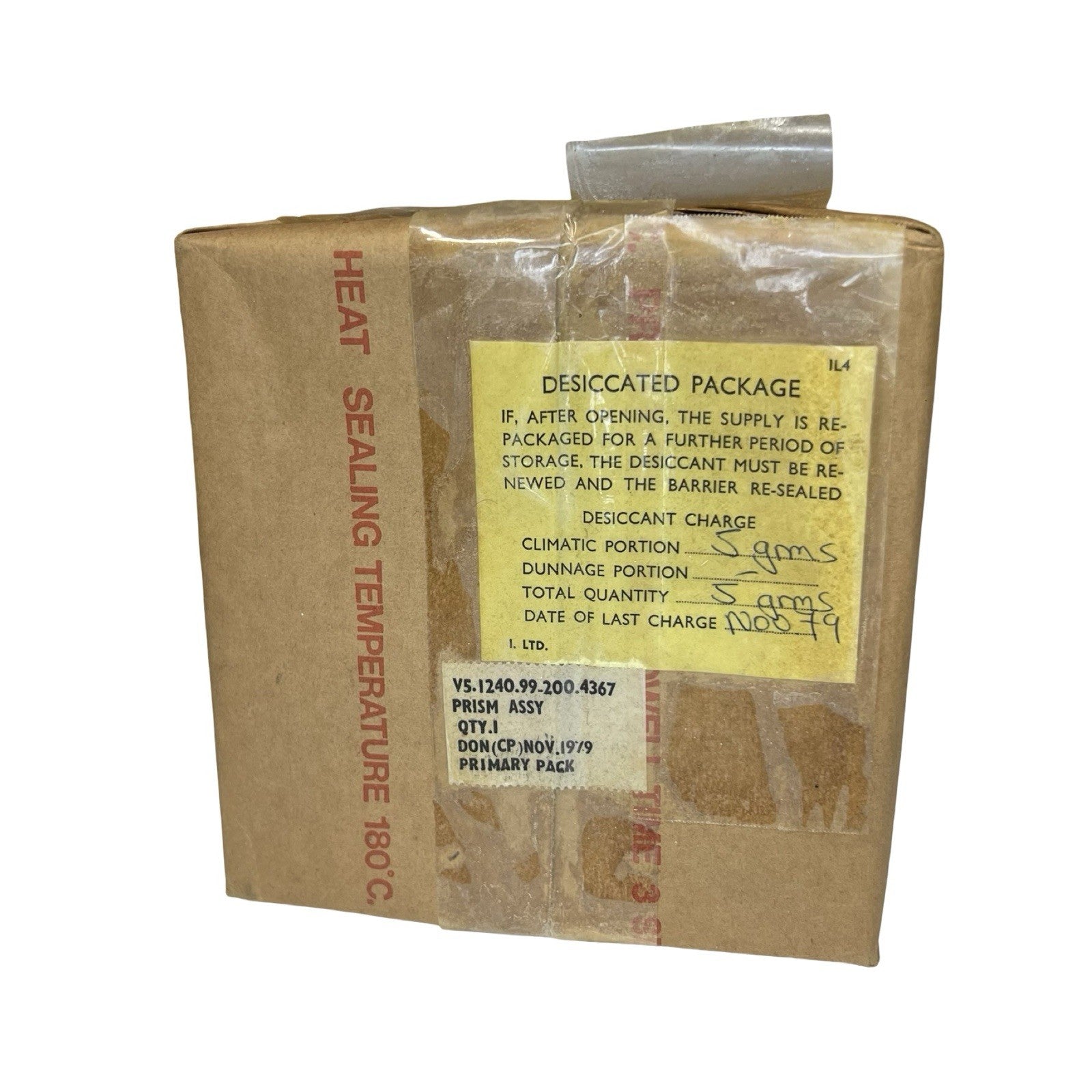 Vintage Military Optical Prism Assembly ASSY Nov 1979 Sealed Desiccated Pack